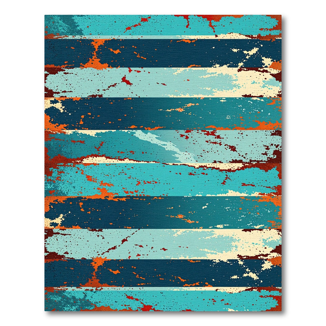 Abstract Terracotta Splatter Stripe Rug