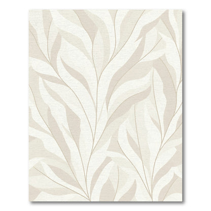 Neutral Beige Woven Leaf Branches Rug