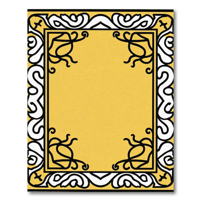 Classic Yellow Black White Border Rug