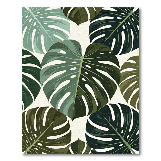 Deep Green Monstera Leaf Collection Rug