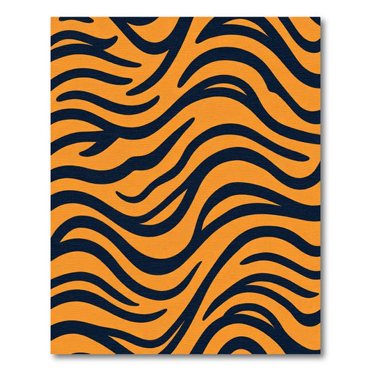Bold Orange Black Wavy Stripes Rug