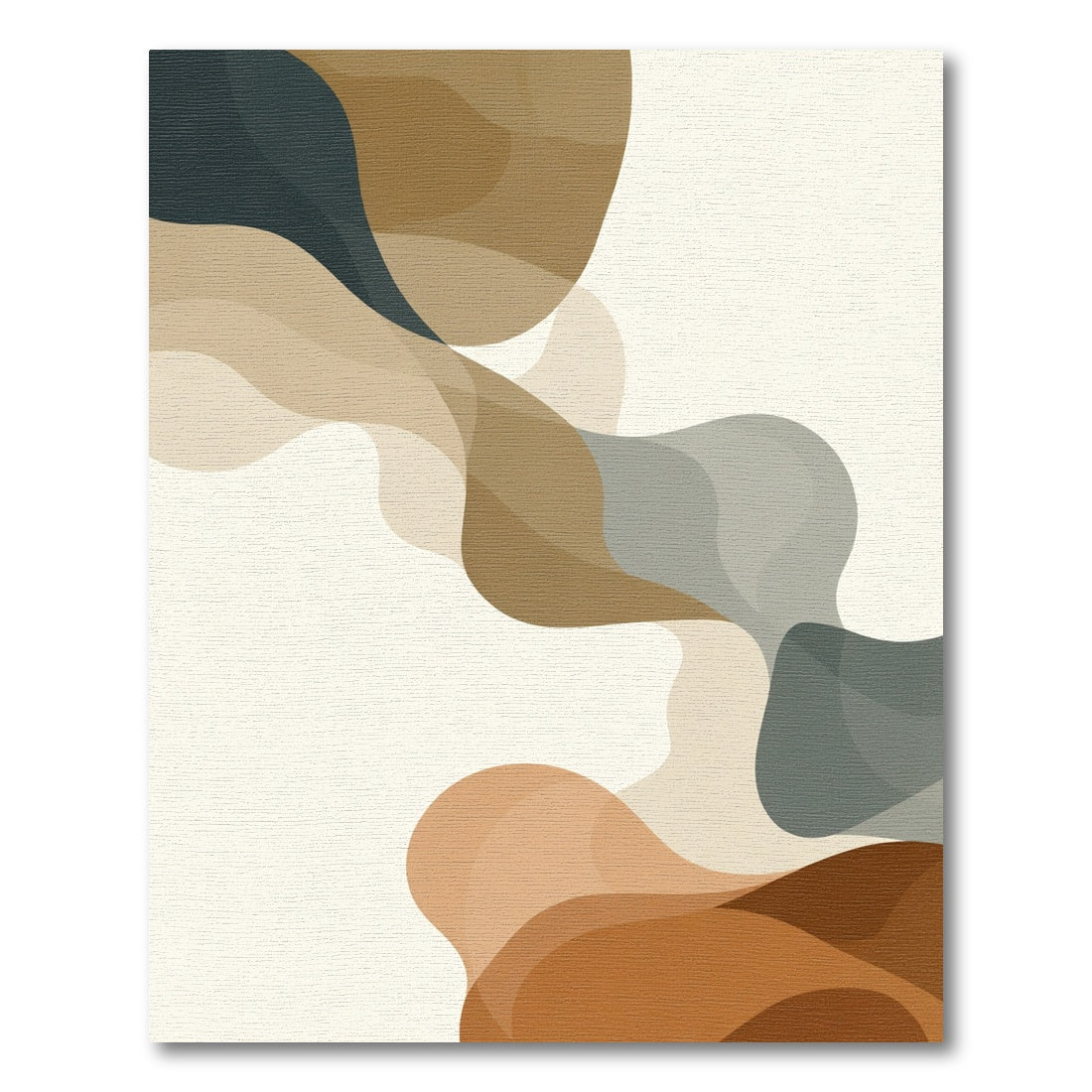 Abstract Flowing Shapes Neutral Tones Rug
