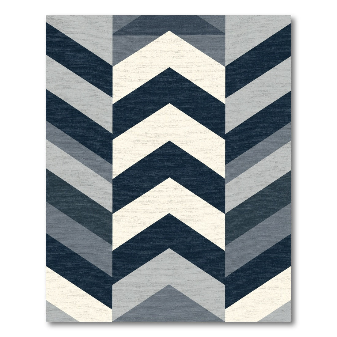 Navy Cream Gray Chevron Lines Rug
