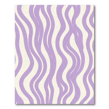 Lavender Cream Wavy Stripes Rug