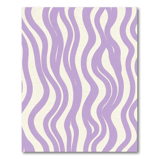 Lavender Cream Wavy Stripes Rug