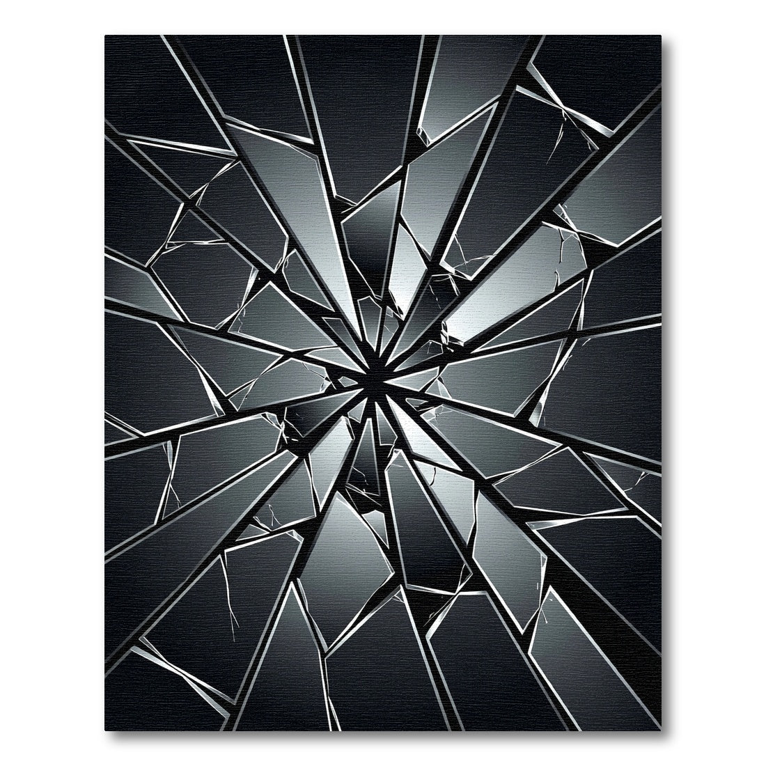 Shattered Black Geometric Fragment Rug