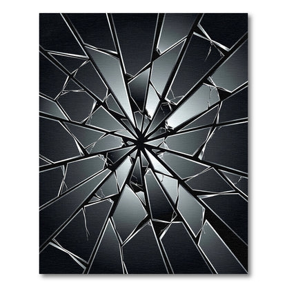 Shattered Black Geometric Fragment Rug