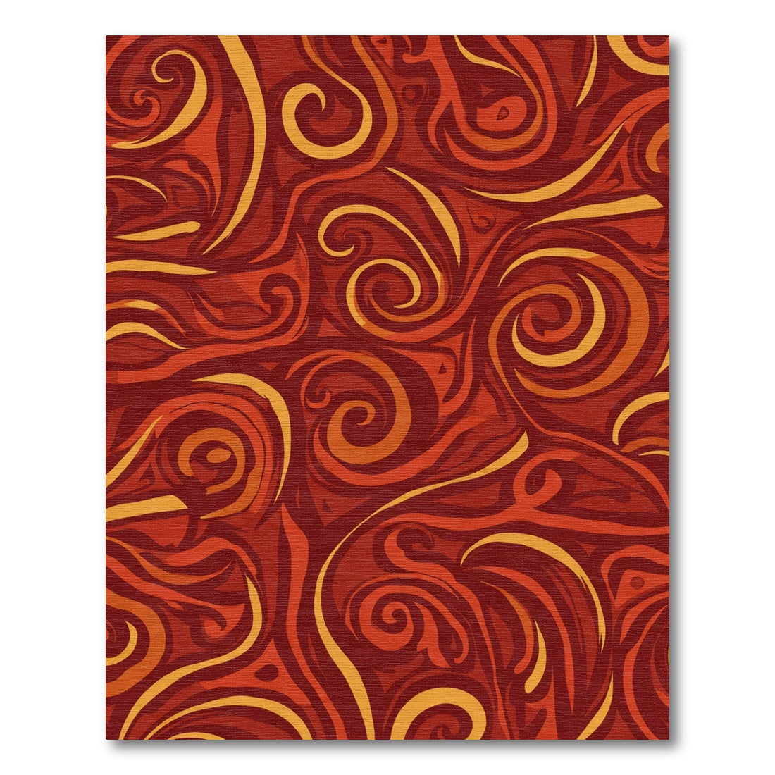 Crimson Swirl Abstract Flow Rug