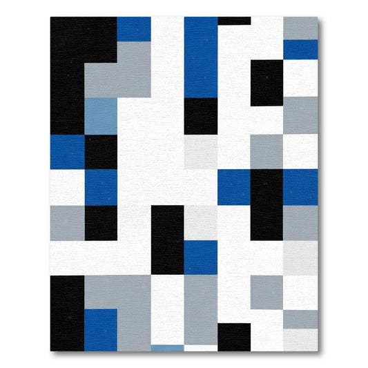 Geometric Monochrome Block Rug