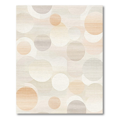 Modern Beige Gray Overlapping Circles Rug