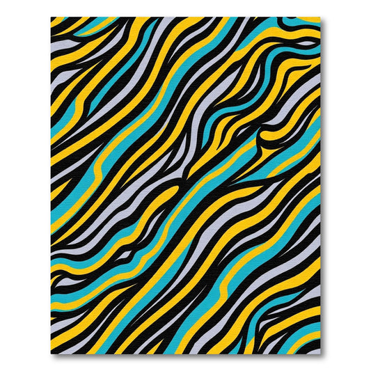 Dynamic Yellow Teal Swirl Zebra Rug