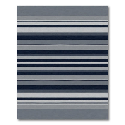 Modern Navy Gray Stripe Rug