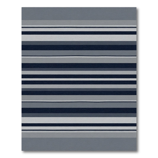 Modern Navy Gray Stripe Rug