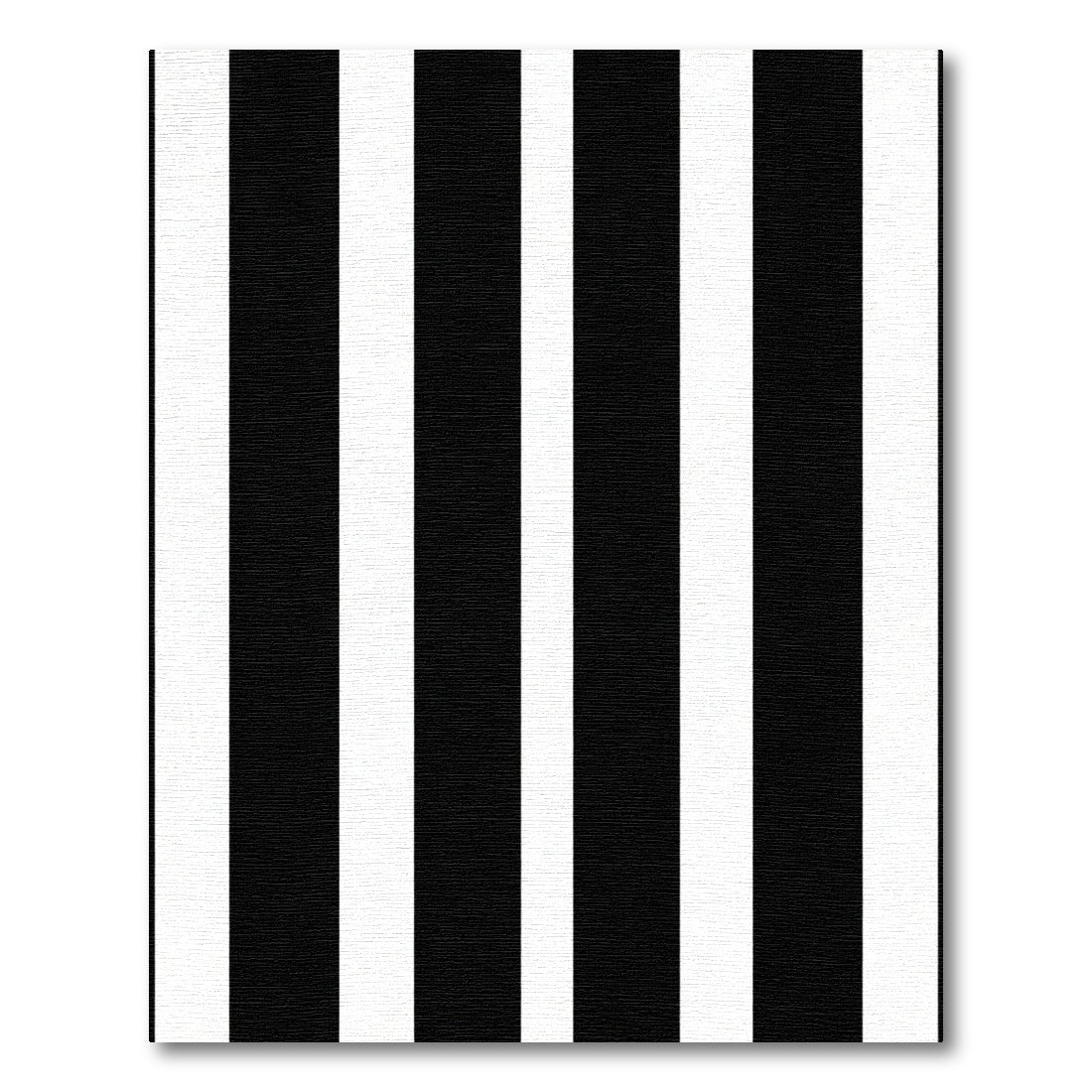 Bold Black White Parallel Lines Rug