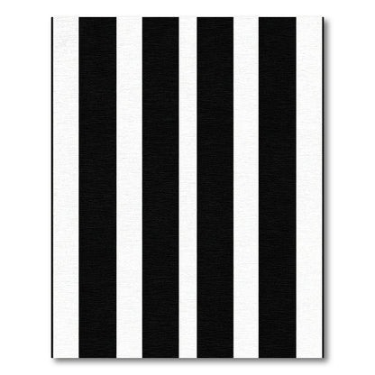 Bold Black White Parallel Lines Rug