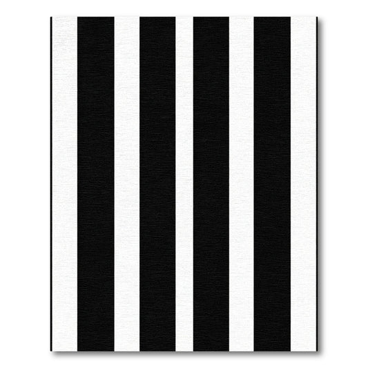 Bold Black White Parallel Lines Rug