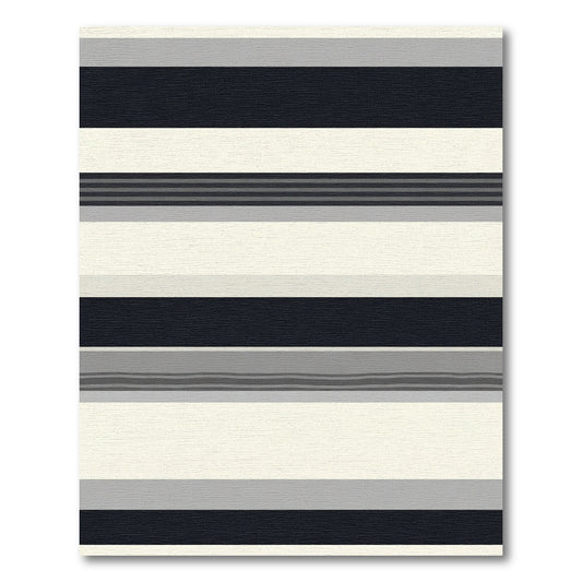 Dark Neutral Wide Band Stripe Rug