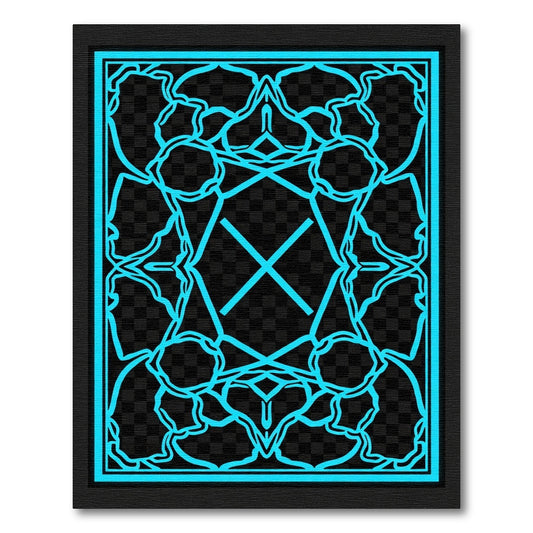 Electric Blue Geometric Celestial Rug