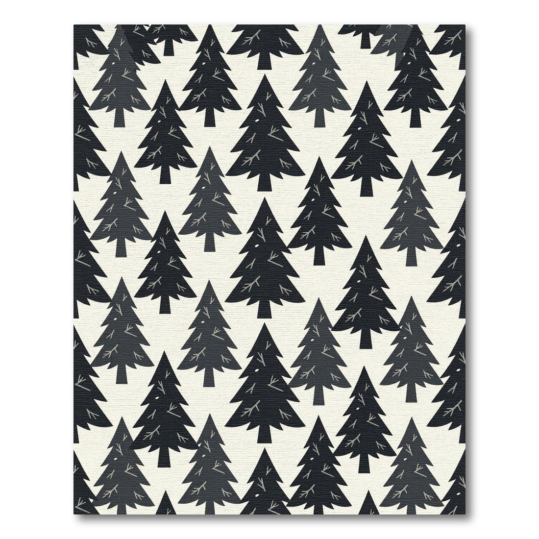 Modern Black Forest Pine Tree Rug