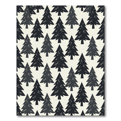 Modern Black Forest Pine Tree Rug