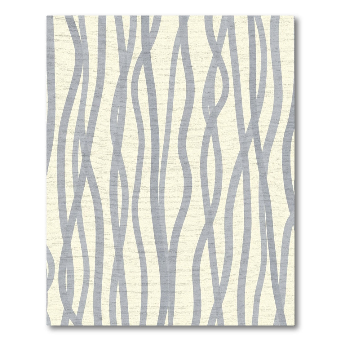Cream and Gray Wavy Line Arrangement Rug