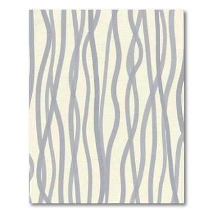 Cream and Gray Wavy Line Arrangement Rug