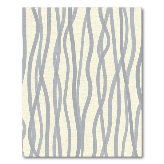 Cream and Gray Wavy Line Arrangement Rug