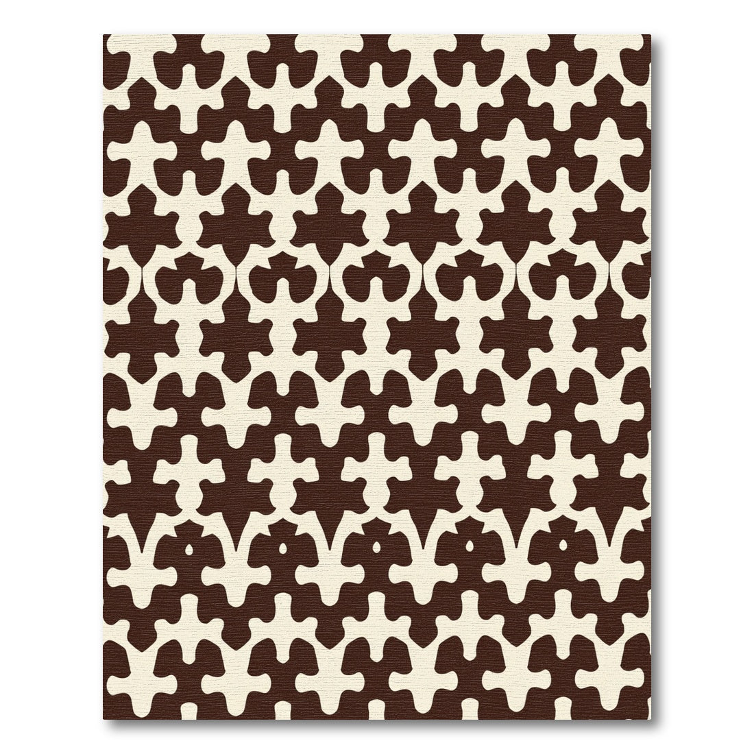 Rich Chocolate Ivory Interlocking Forms Rug