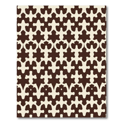 Rich Chocolate Ivory Interlocking Forms Rug