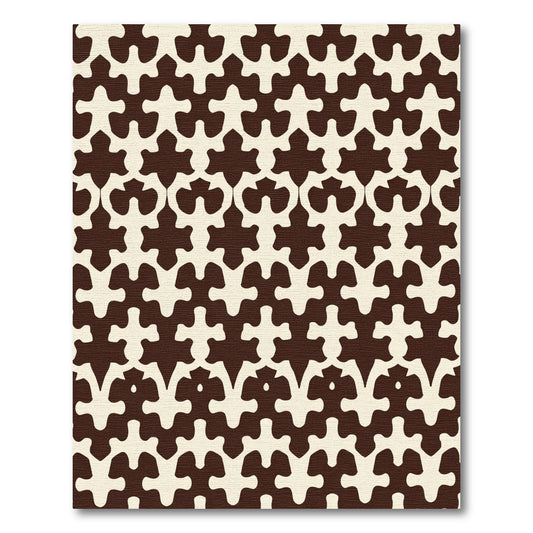 Rich Chocolate Ivory Interlocking Forms Rug