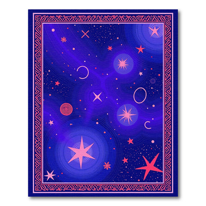 Vivid Blue Cosmic Starburst Rug