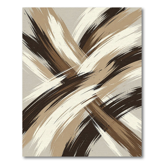 Earthy Swirl Brushstroke Abstract Rug