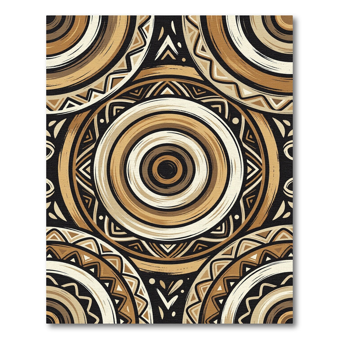 Earthy Tribal Concentric Circles Rug