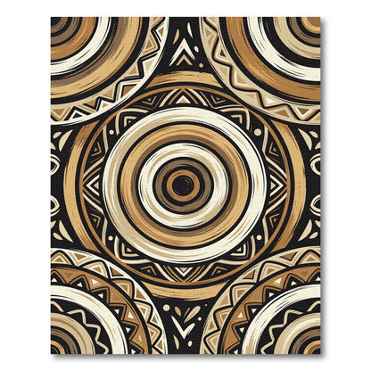 Earthy Tribal Concentric Circles Rug
