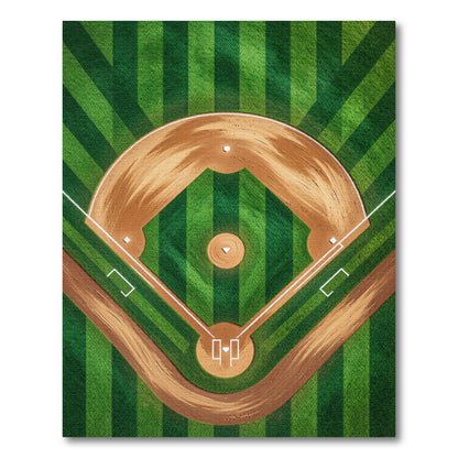 Green Baseball Diamond Field Rug
