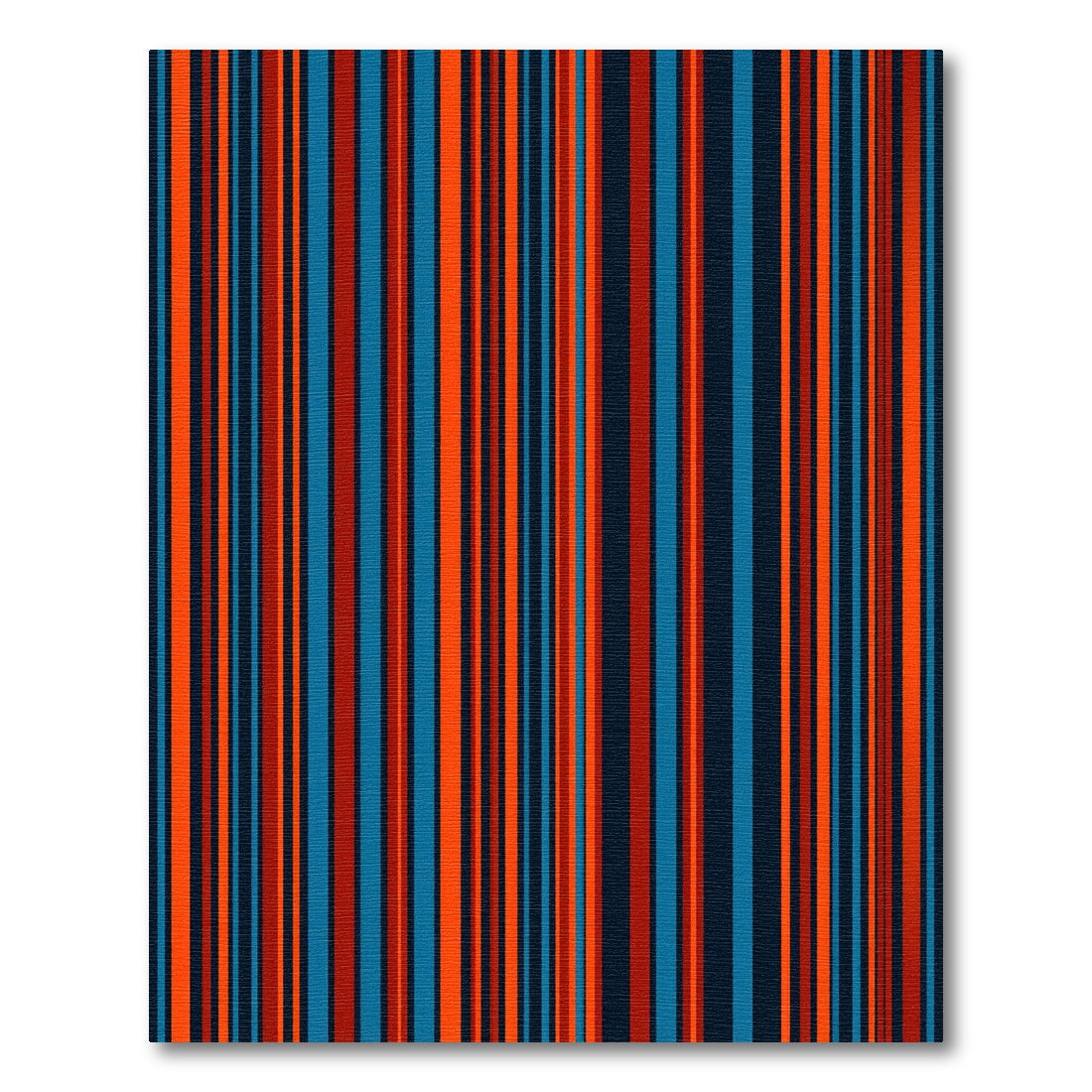 Bold Red Blue Vertical Stripe Rug
