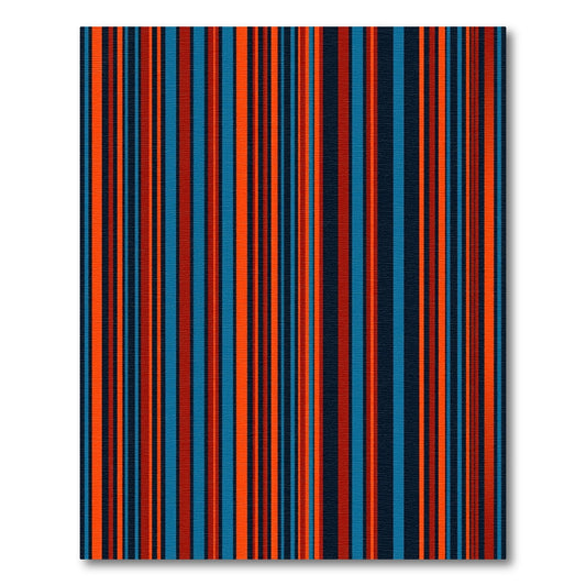 Bold Red Blue Vertical Stripe Rug