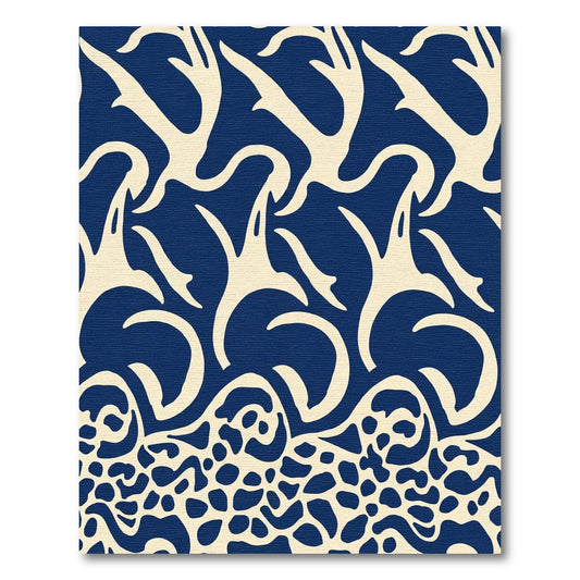 Ivory Organic Abstract Navy Rug