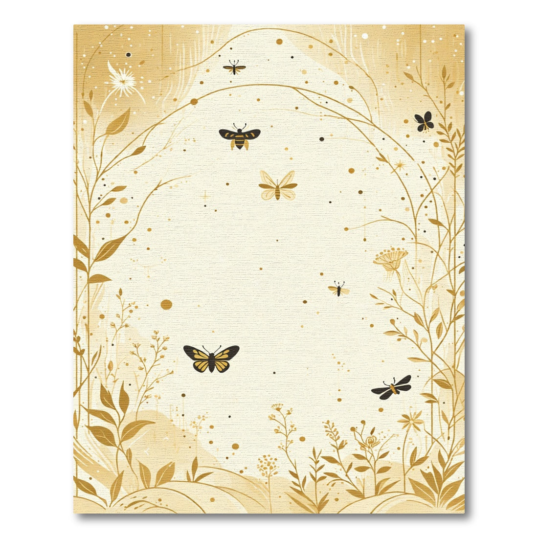 Golden Butterfly Meadow Arches Rug