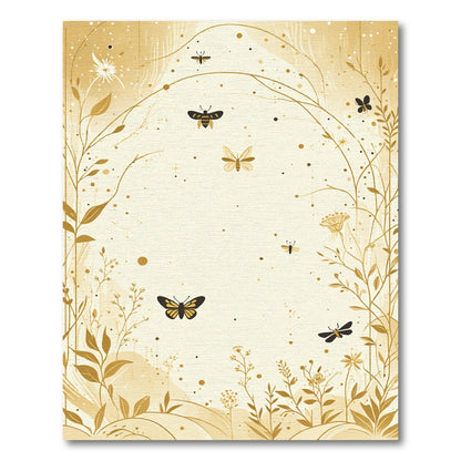Golden Butterfly Meadow Arches Rug