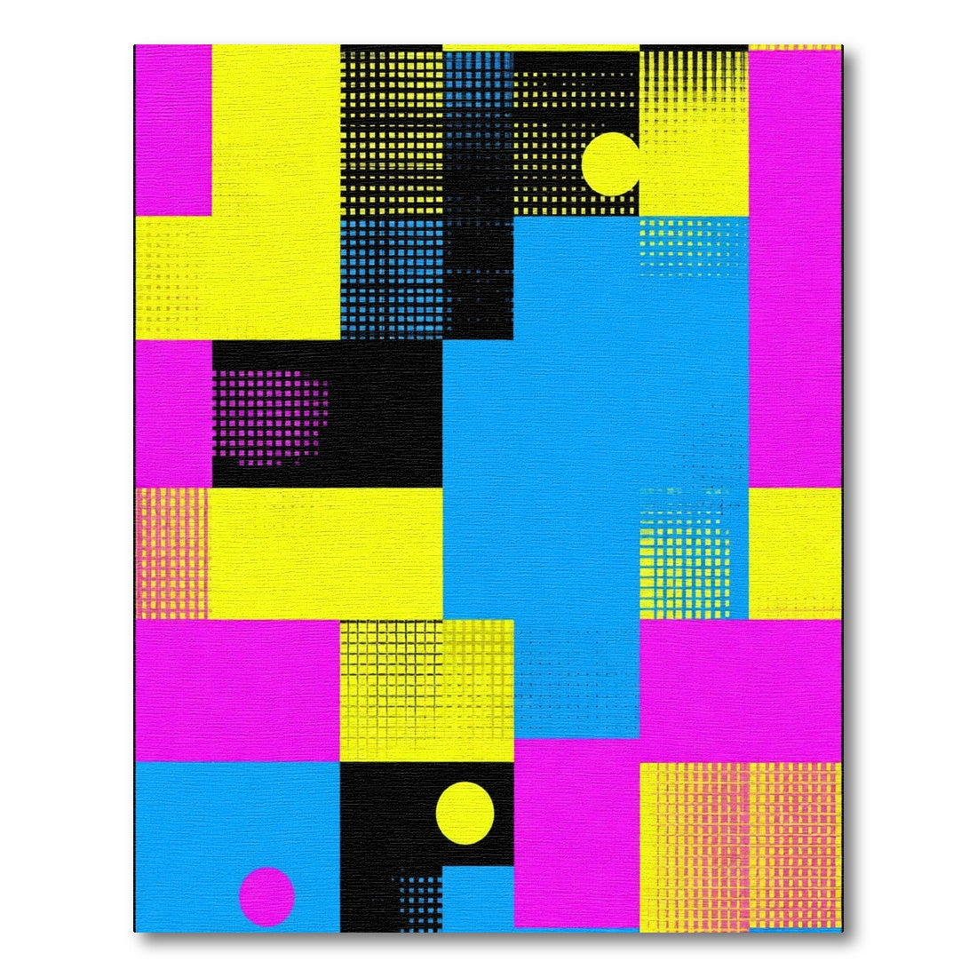 Vibrant Geometric Square Abstract Rug