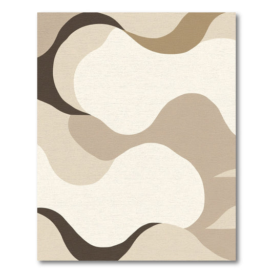 Neutral Earthy Tone Organic Wave Rug