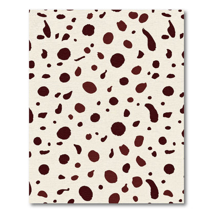 Chic Cream Brown Dalmatian Spots Rug