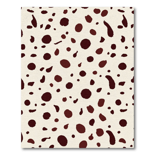 Chic Cream Brown Dalmatian Spots Rug