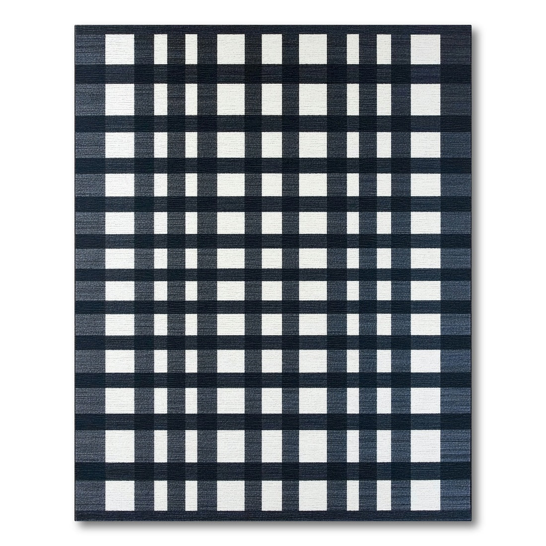 Black and White Geometric Grid Rug