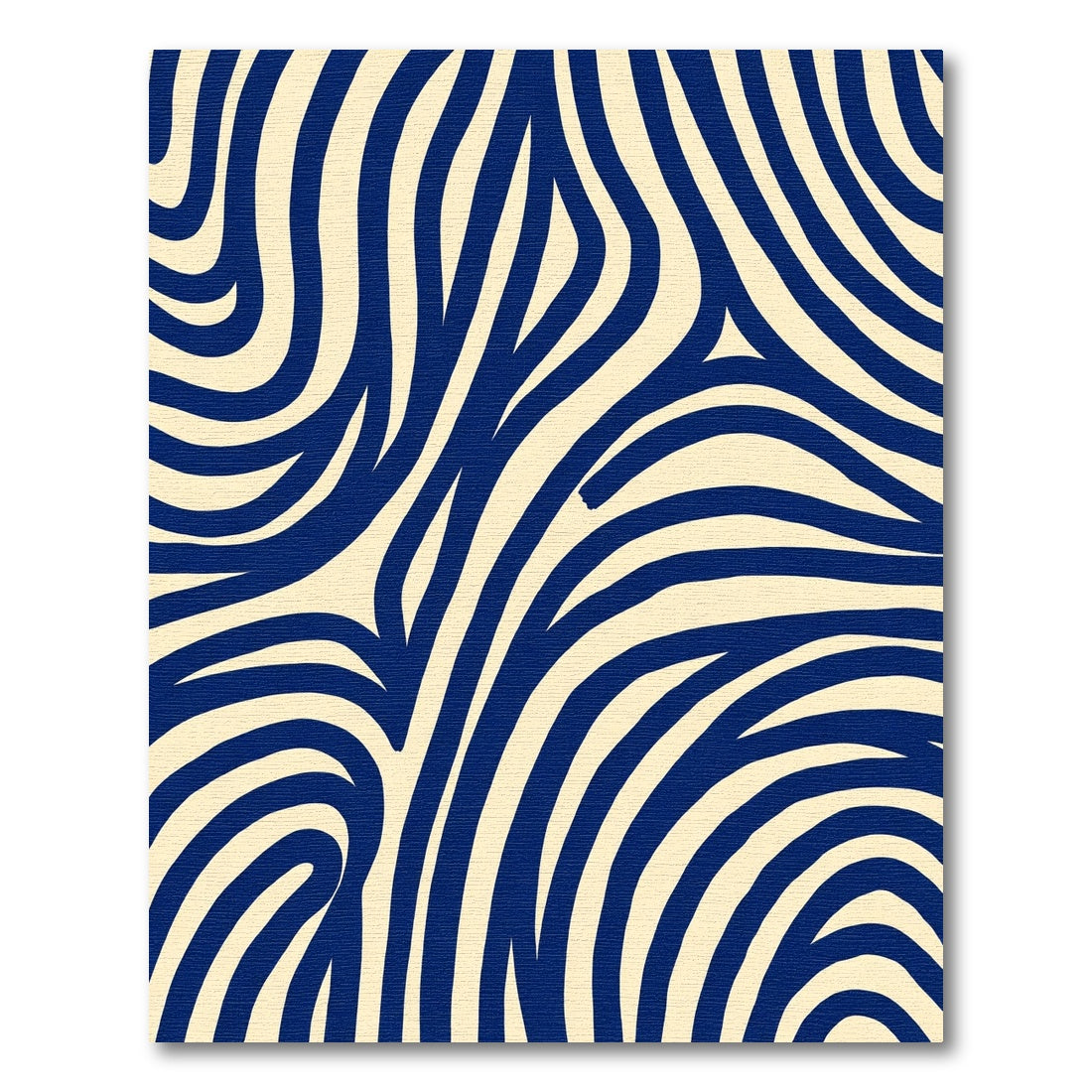 Navy Blue Cream Swirl Lines Rug