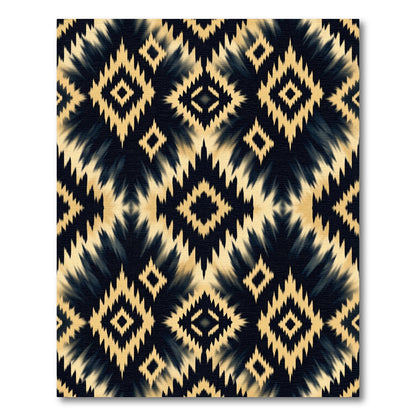 Bold Black and Gold Diamond Geo Rug