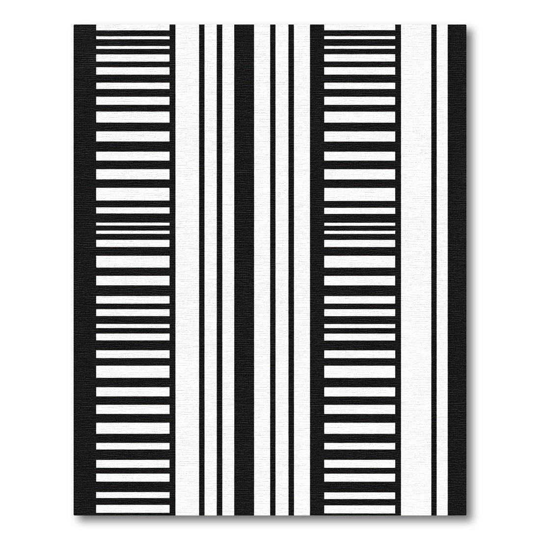 Bold Monochrome Barcode Lines Rug