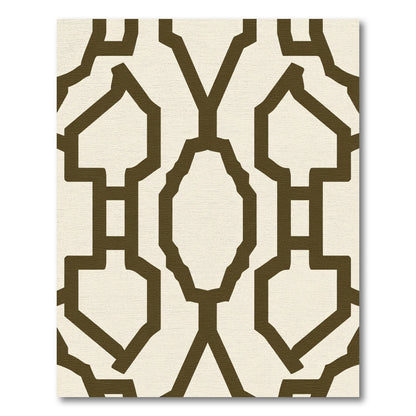 Abstract Onyx Lattice Cream Rug