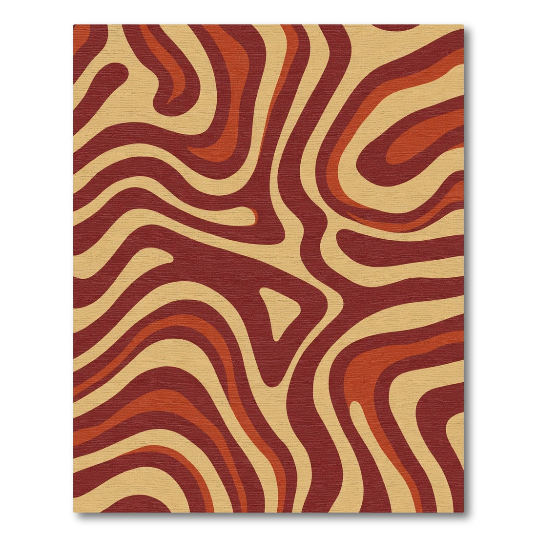 Retro Swirls Amber Brown Ochre Rug